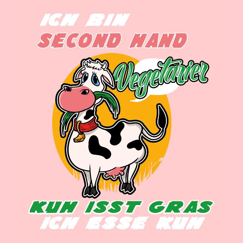 Ich Bin Second Hand Vegetarier Kuh Isst Gras