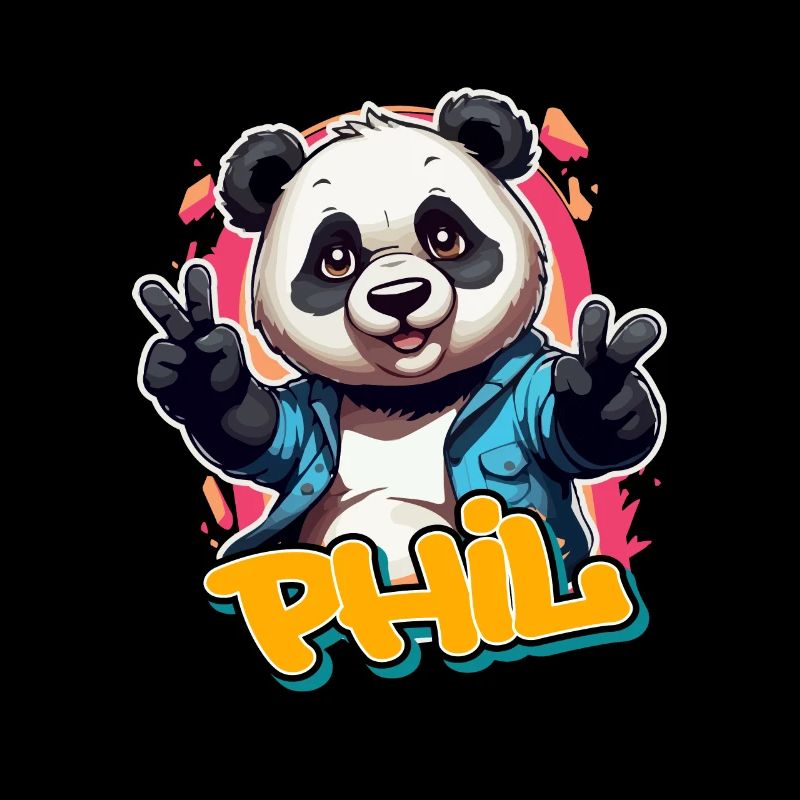PHIL - Beau nom de garçon avec Cool Panda