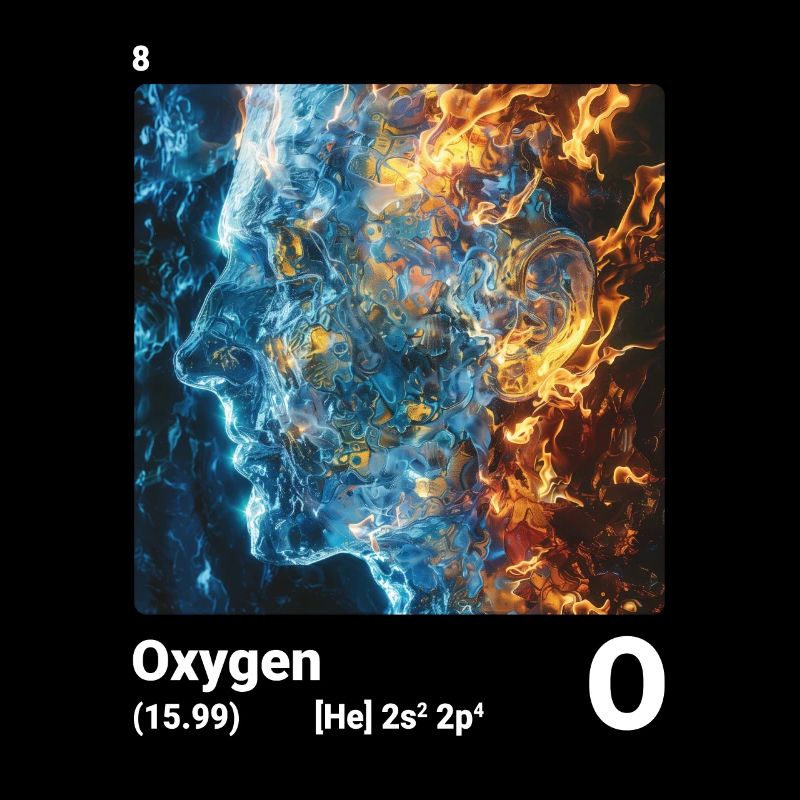 Periodensystem Element Sauerstoff (O) 008