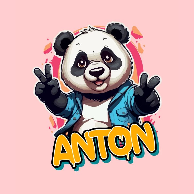 ANTON - Beau nom de garçon avec PANDA cool