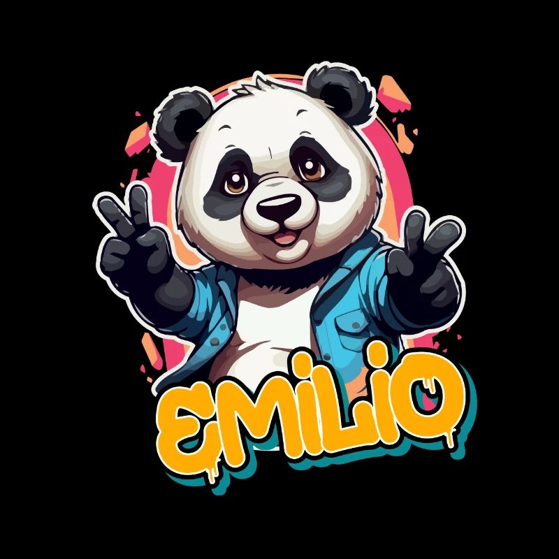 EMILIO - Handsome Boy Name with Cool Panda