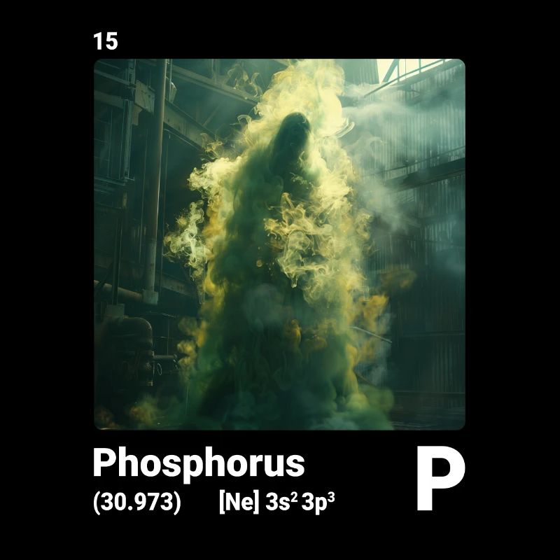 Periodic table element phosphorus (P) 015