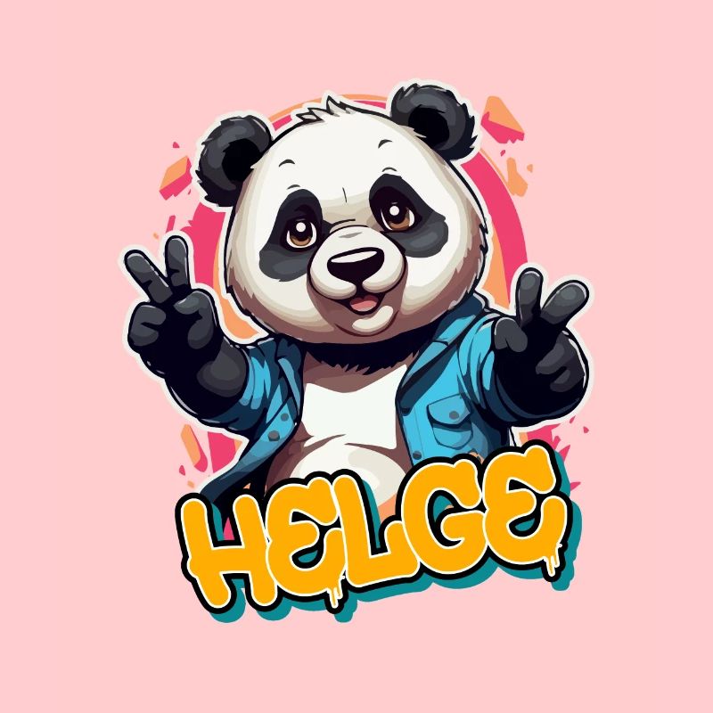 HELGE - Handsome boy name with cool panda
