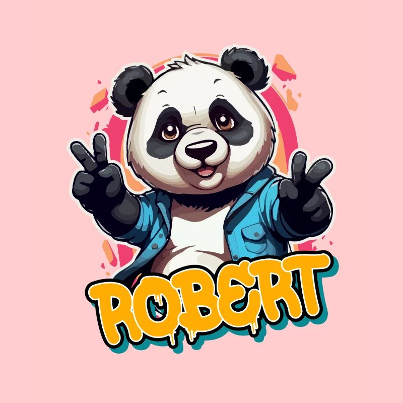 ROBERT - Beau nom de garçon avec Cool Panda