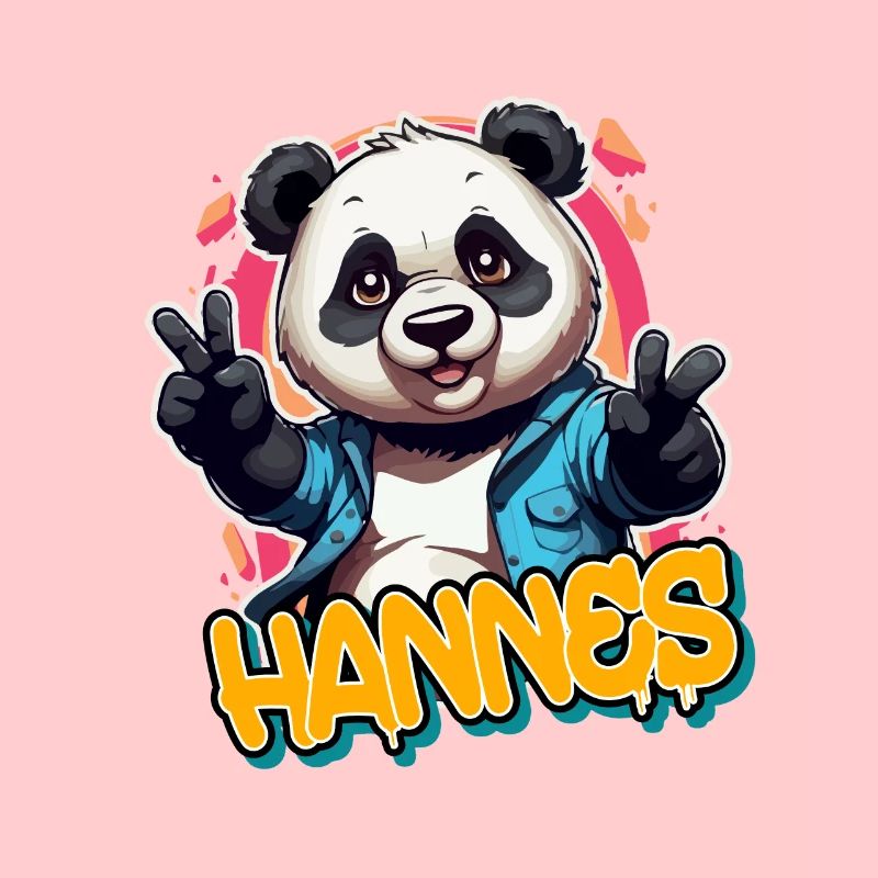 HANNES - Handsome Boy Name with Cool Panda