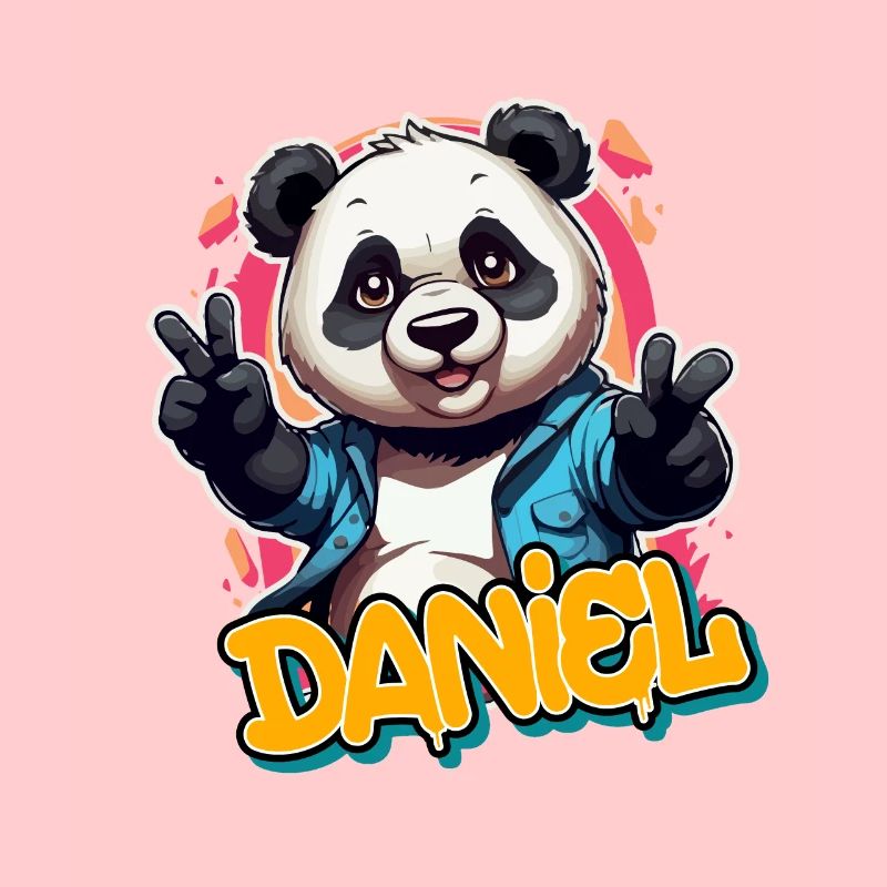 DANIEL - Beau nom de garçon avec Cool Panda