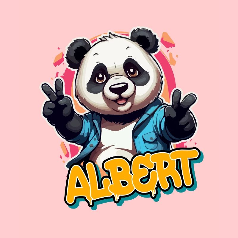 ALBERT - Beau prénom de garçon avec un panda cool