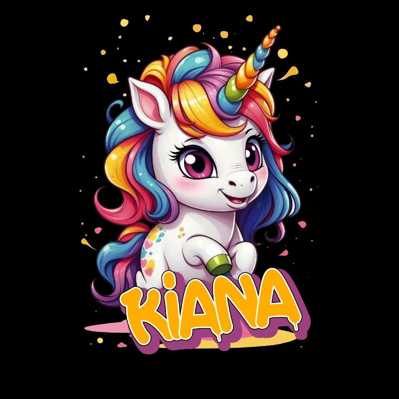 KIANA - Schöner Mädchen Name mit süßem Einhorn