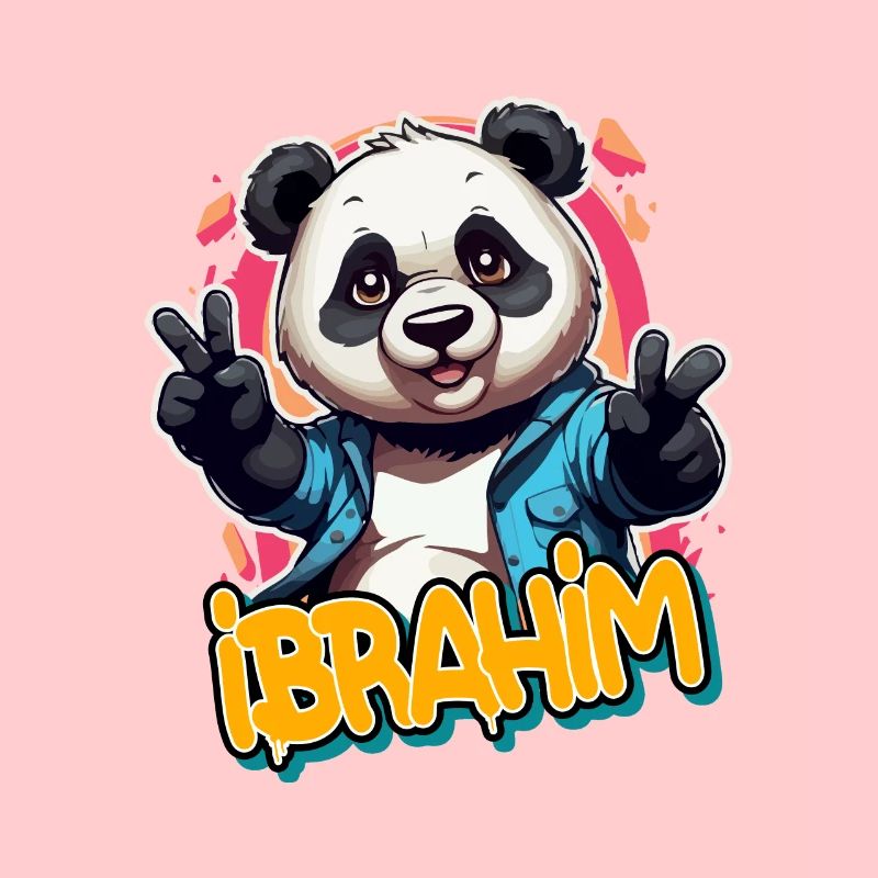IBRAHIM - Beau prénom de garçon avec un panda cool