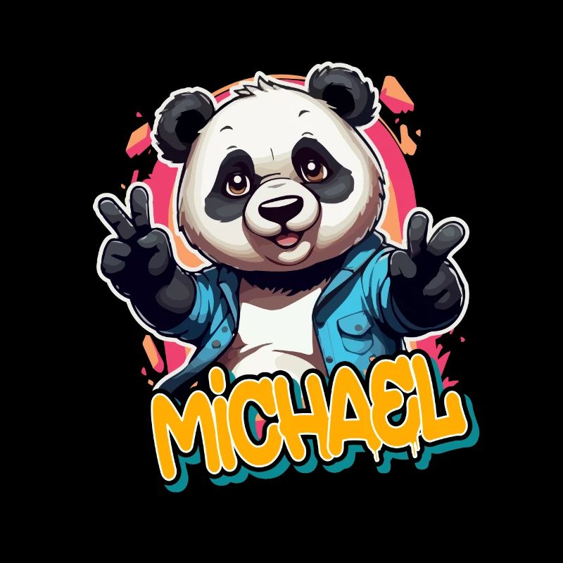 MICHAEL - Beau nom de garçon avec Cool Panda