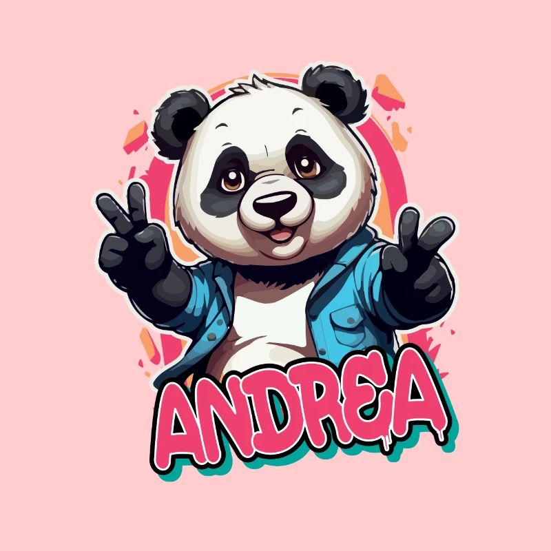 ANDREA - Schöner Mädchen Name mit coolem Panda