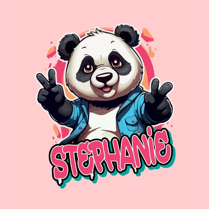STEPHANIE - Schöner Mädchen Name mit coolem Panda