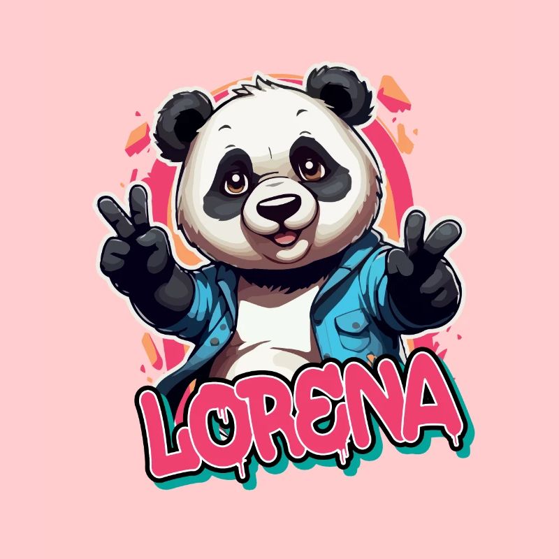 LORENA - Schöner Mädchen Name mit coolem Panda
