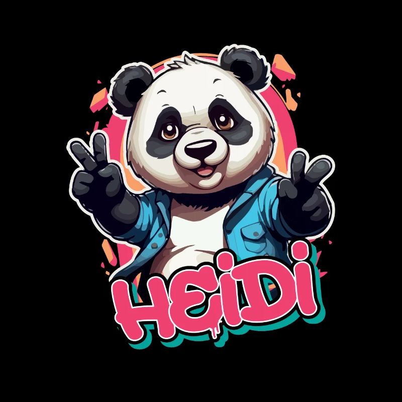 HEIDI - Schöner Mädchen Name mit coolem Panda