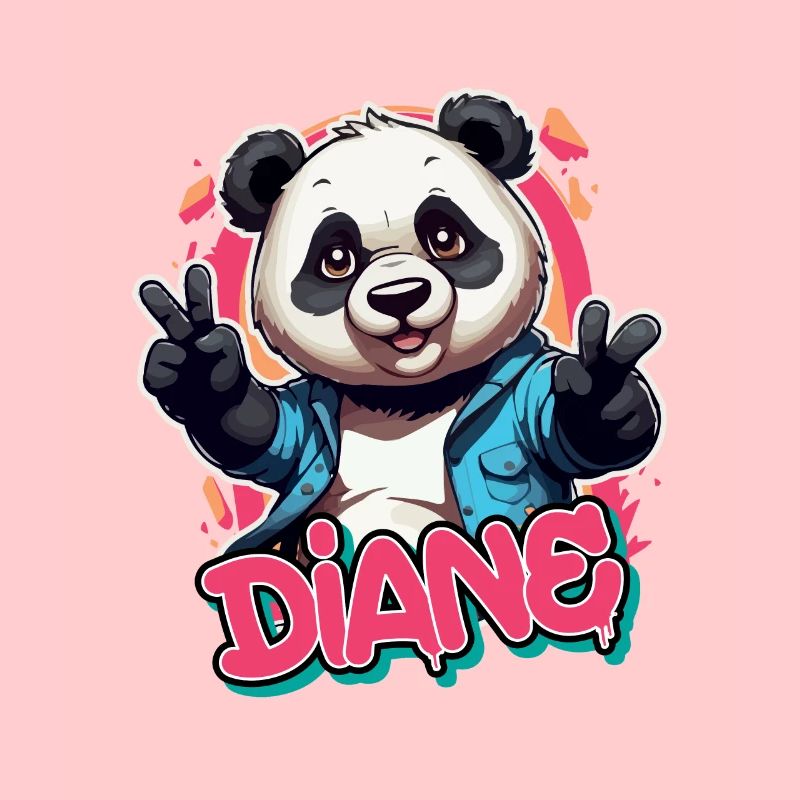 DIANE - Schöner Mädchen Name mit coolem Panda