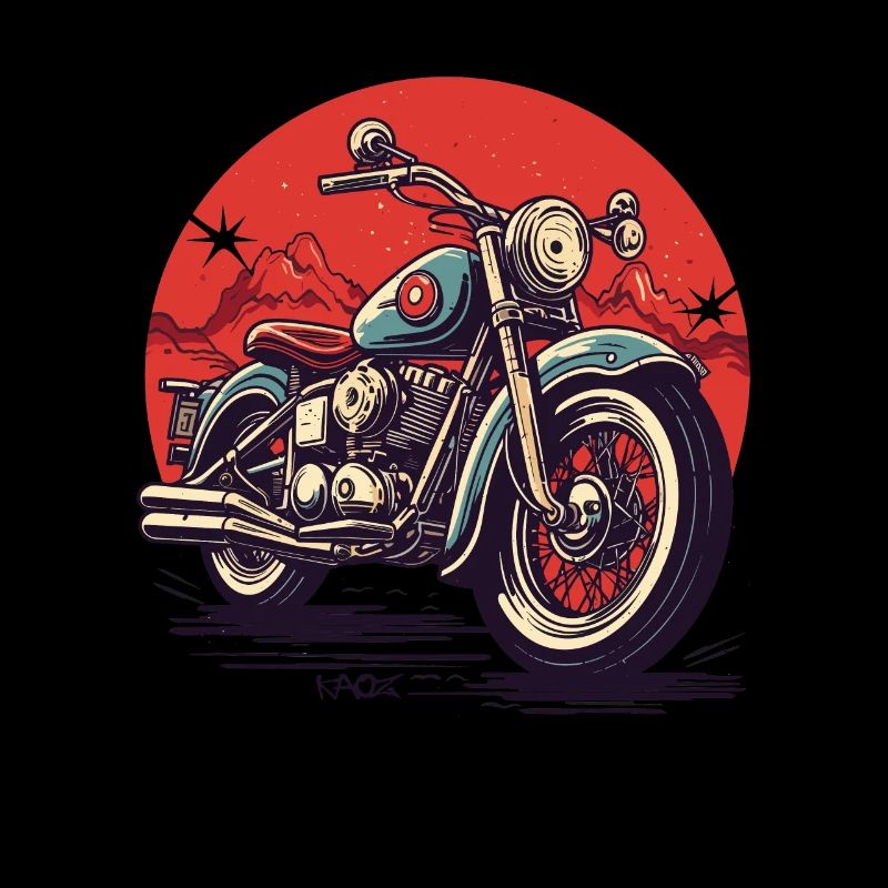 Large Chopper Motorcycle