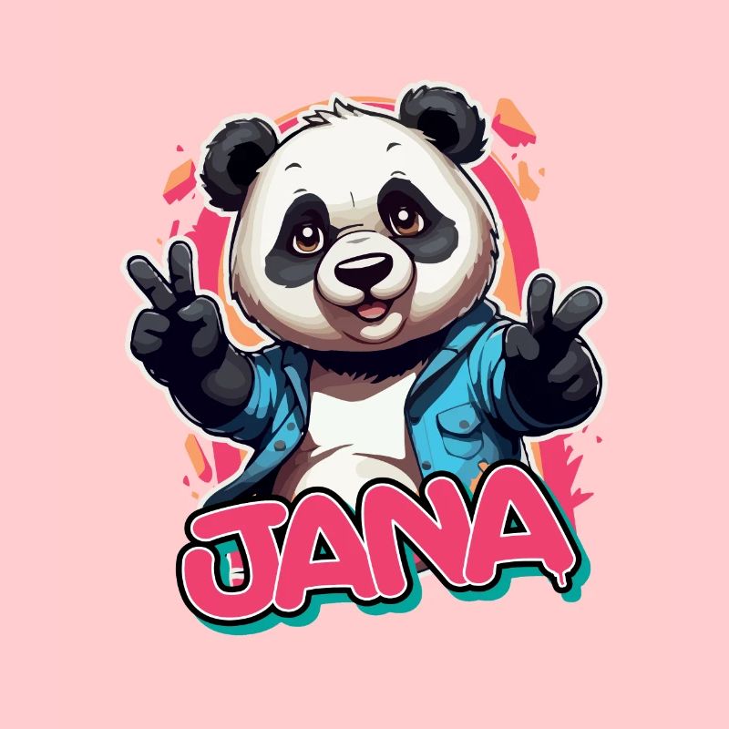 JANA - Schöner Mädchen Name mit coolem Panda