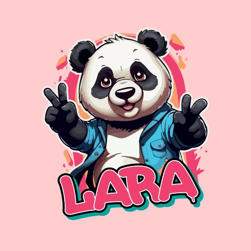 LARA - Schöner Mädchen Name mit coolem Panda