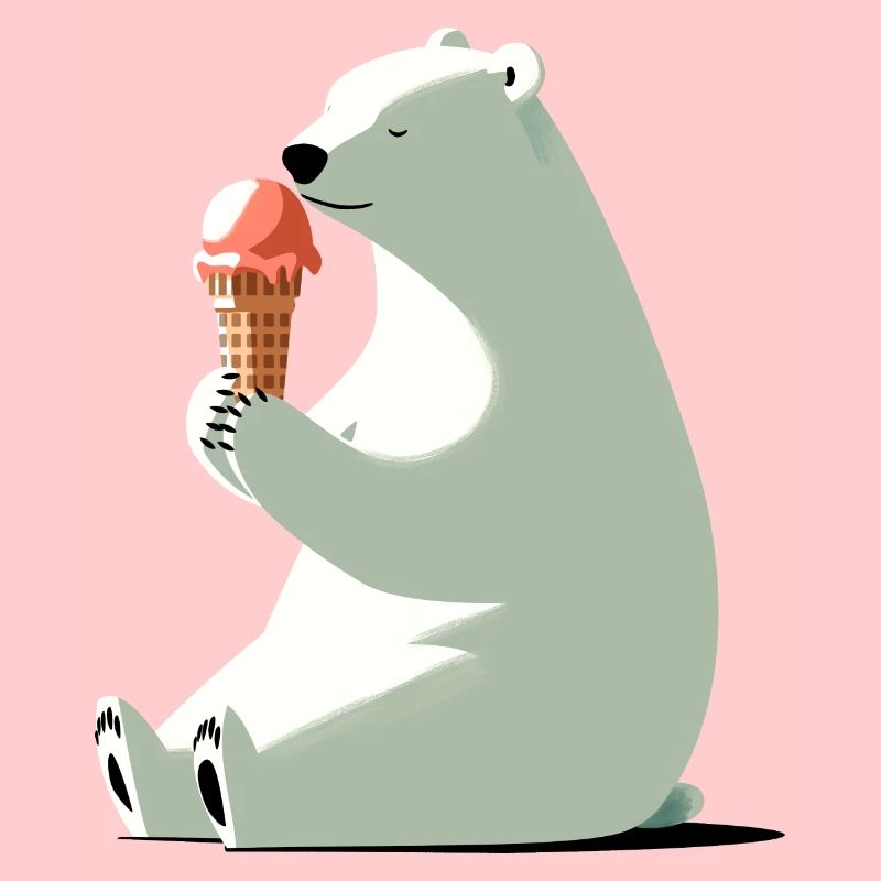 Eisbär mit Eis