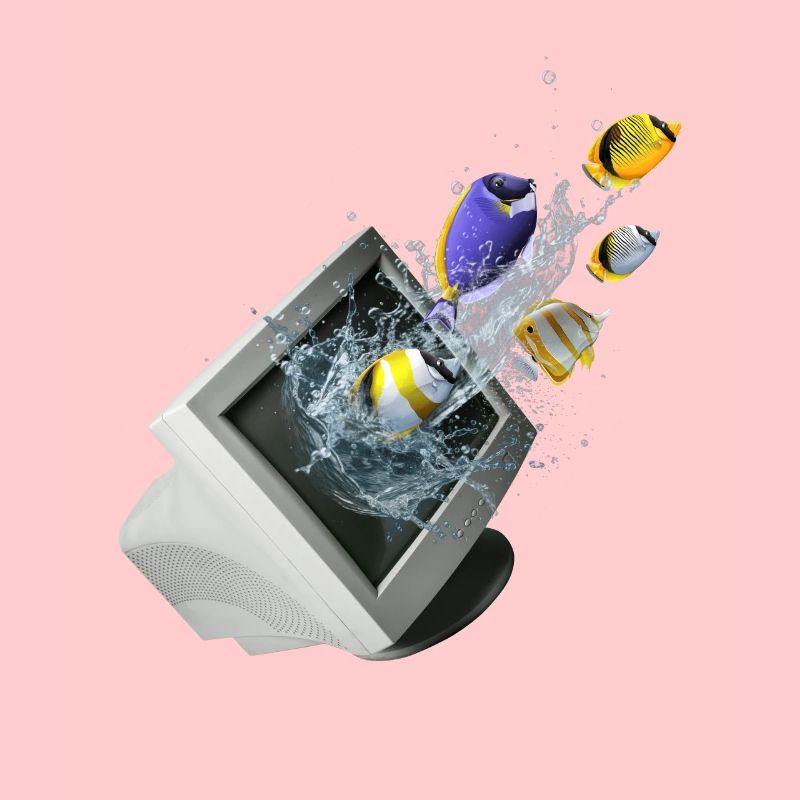 Frutiger Aero Aesthetic Tech Computer Aquarium