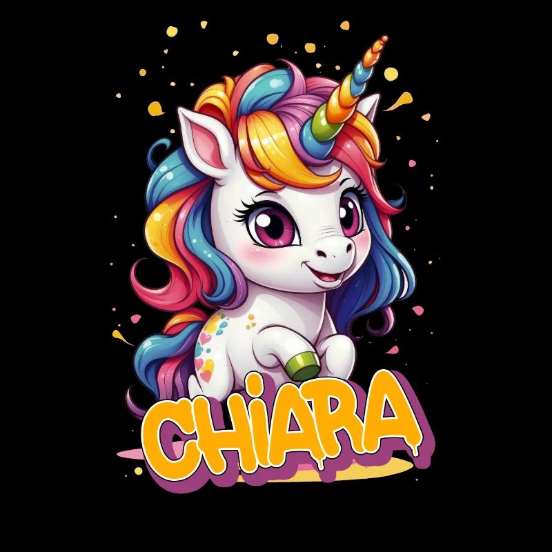 CHIARA - Schöner Mädchen Name mit süßem Einhorn