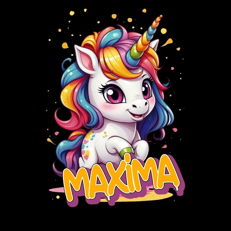 MAXIMA - Schöner Mädchen Name mit süßem Einhorn