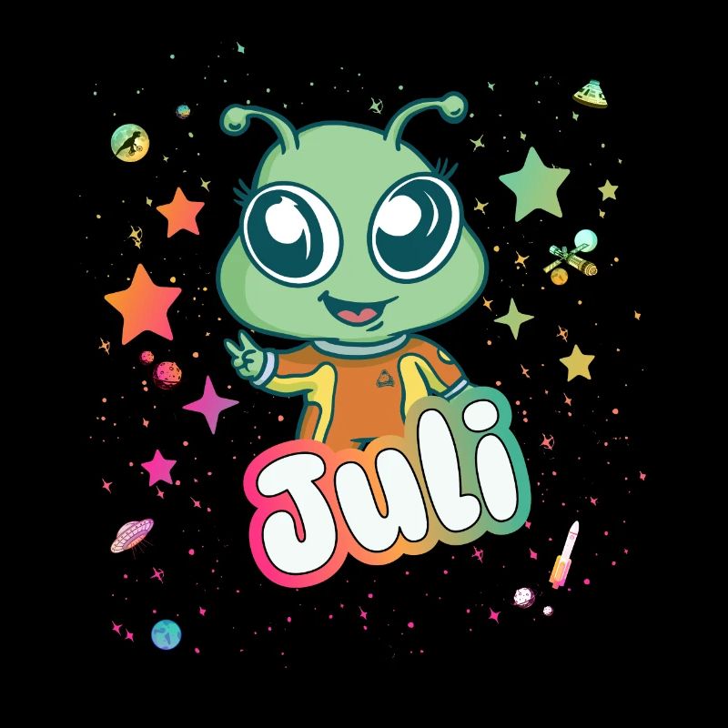 JULI - Schöner Mädchen Name mit süßem Alien