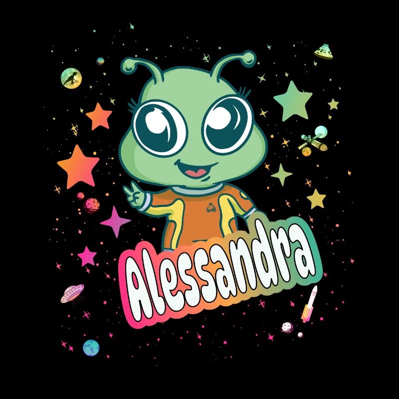 ALESSANDRA - Schöner Mädchen Name mit süßem Alien