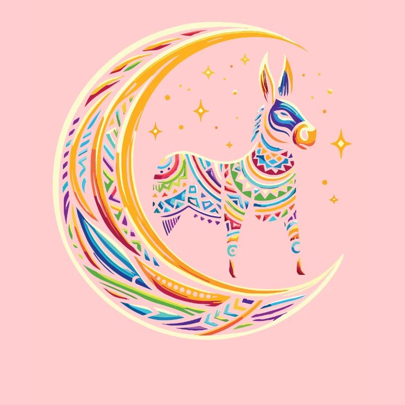 Muli Donkey Tribal Moon