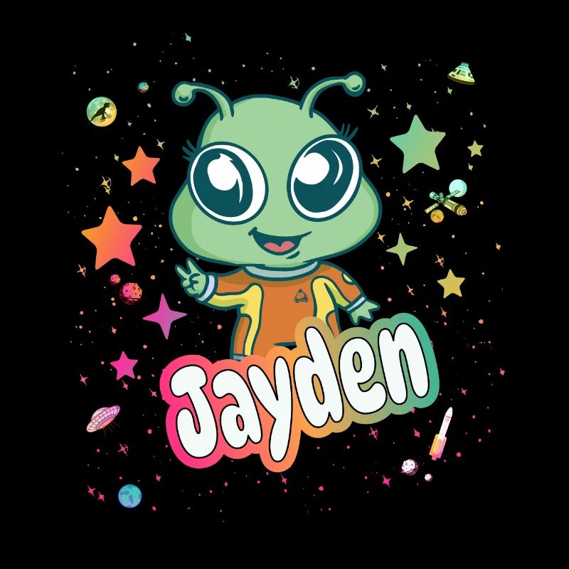 JAYDEN - Beau nom de garçon avec un extraterrestre mignon
