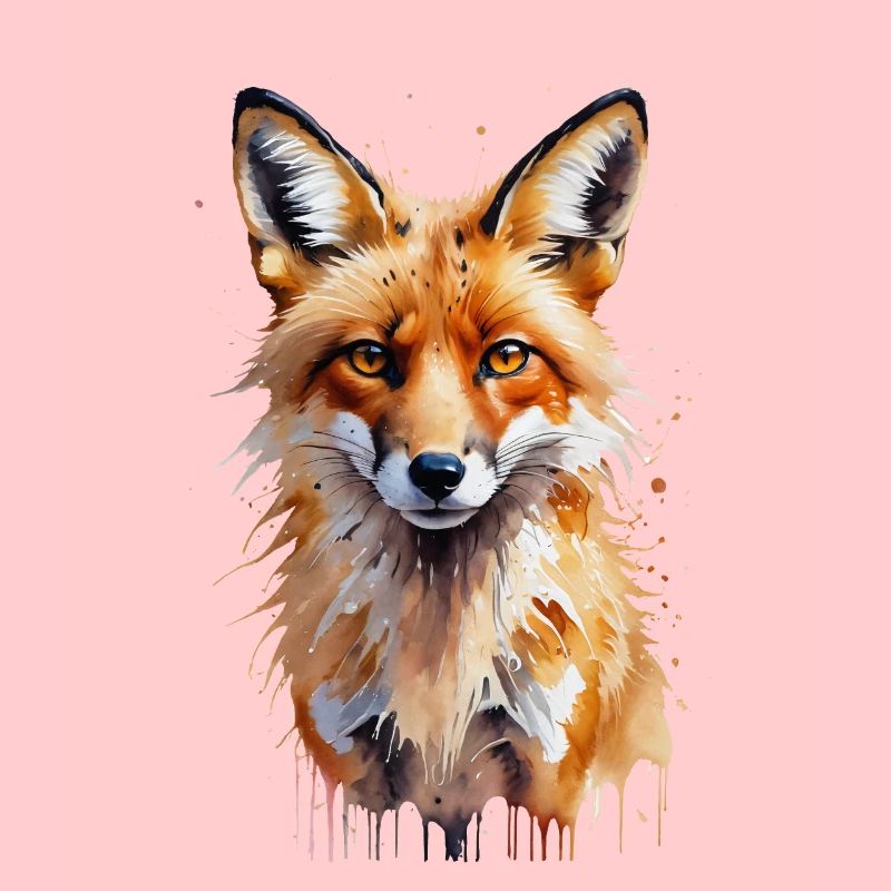 Playful Fox Watercolor