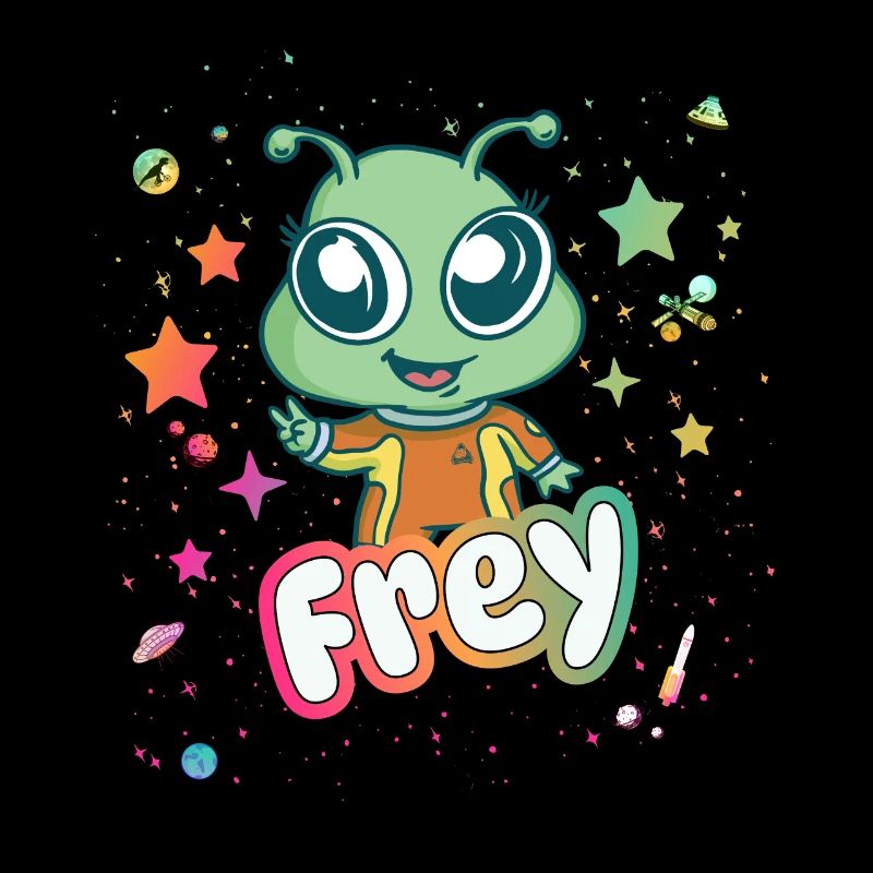 FREY - Schöner Junge Name mit süßem Alien
