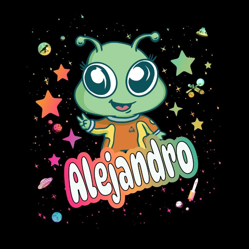 ALEJANDRO - Schöner Junge Name mit süßem Alien