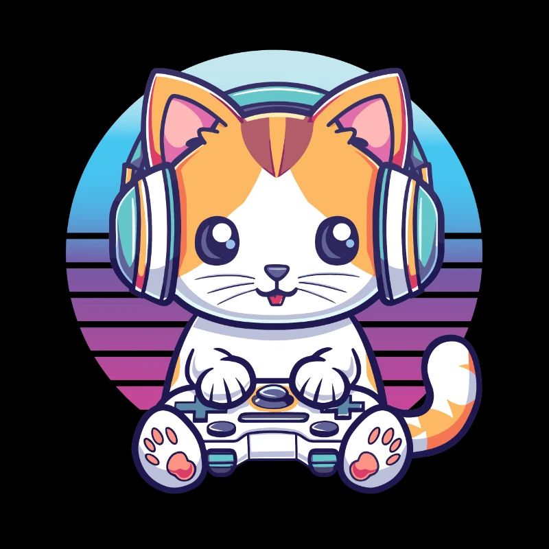 Fond rétro de jeu de chat
