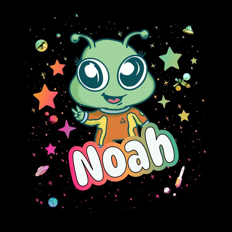 NOAH - Beautiful boy name with cute alien