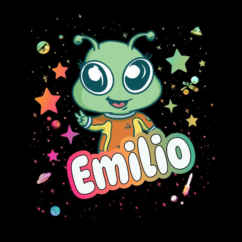 EMILIO - Beautiful boy name with cute alien