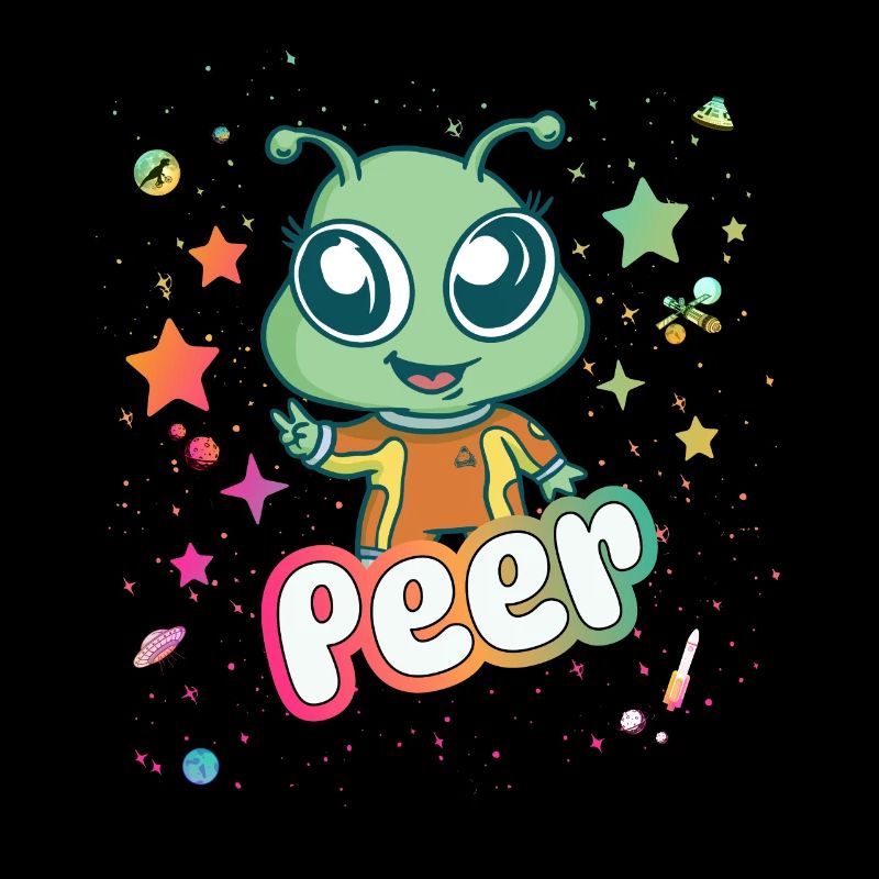 PEER - Beau nom de garçon avec un extraterrestre mignon