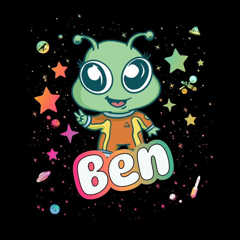 BEN - Beau nom de garçon avec un extraterrestre mignon
