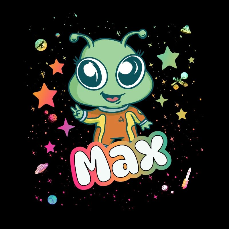 MAX - Schöner Junge Name mit süßem Alien
