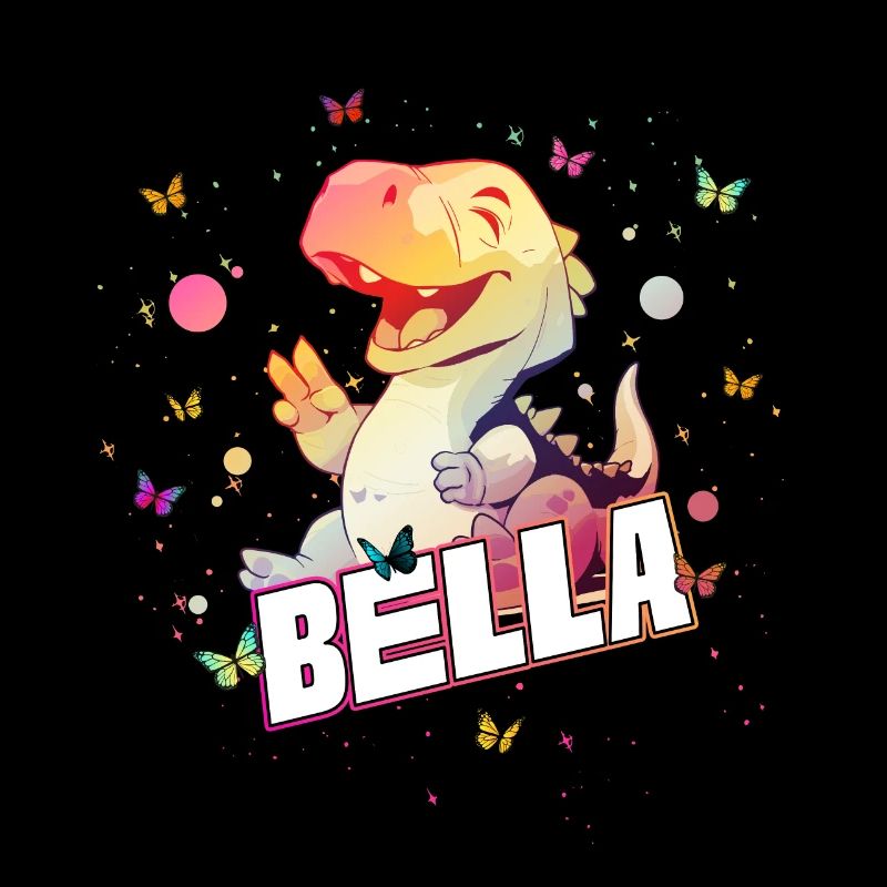 BELLA - Schöner MÄDCHEN Name mit süßem DINO T-REX