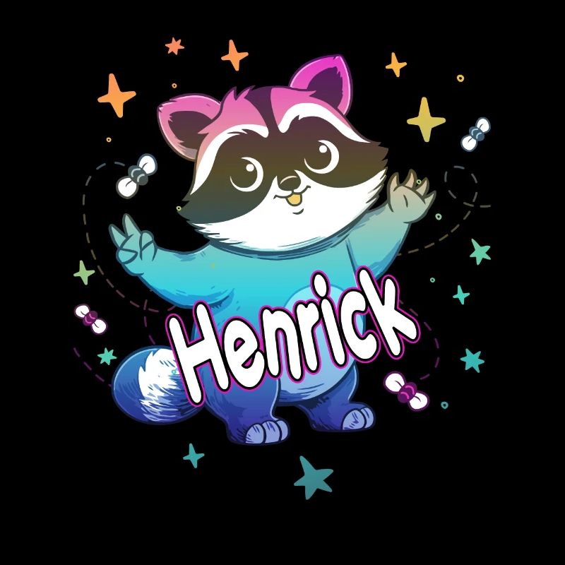 HENRICK - Beau nom de garçon avec un raton laveur mignon