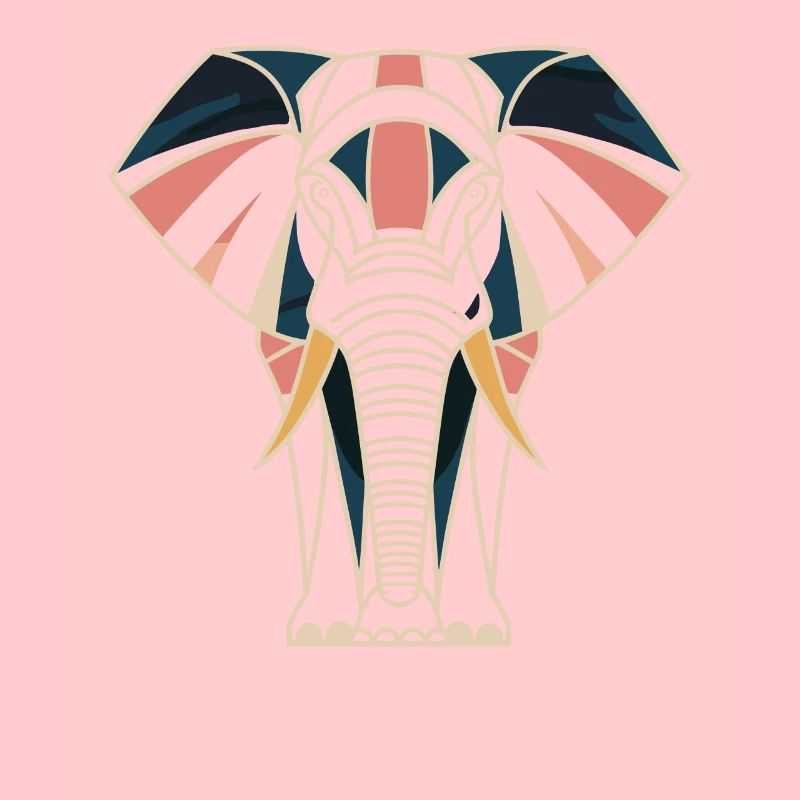 Retro Style Geometric Elephant