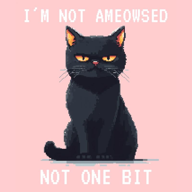 I'm Not Ameowsed Pixelart Grimmige Katze Pixel
