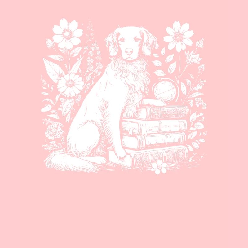 Brittany Spaniel Flower Book Reader