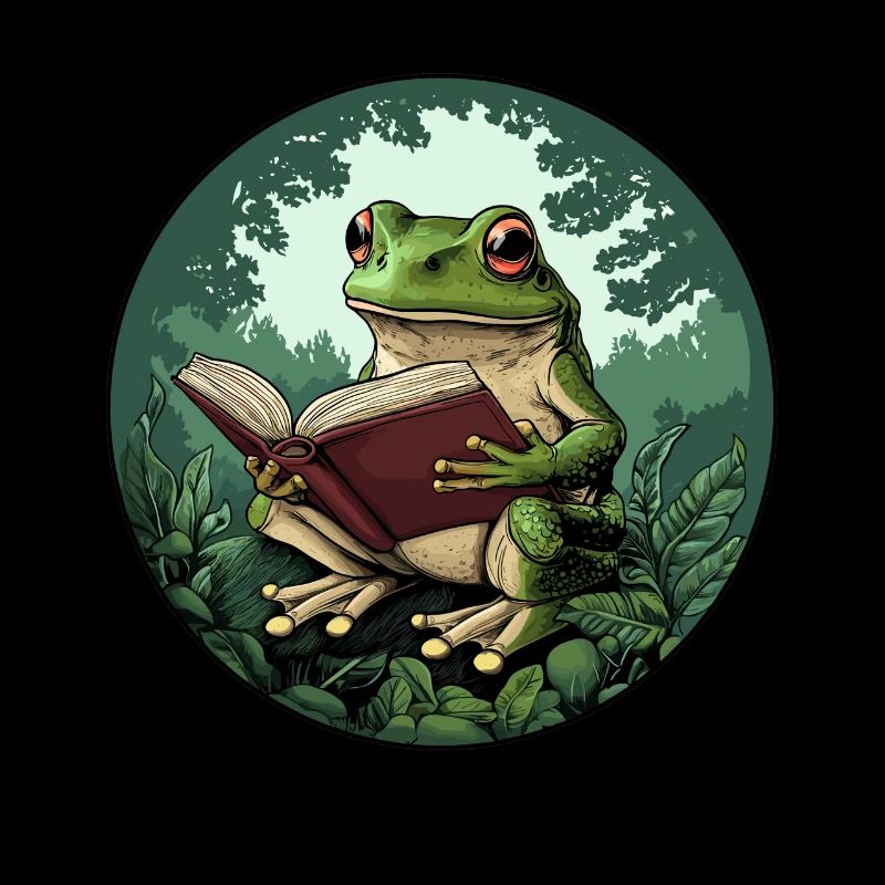 Cottagecore Frog with Book