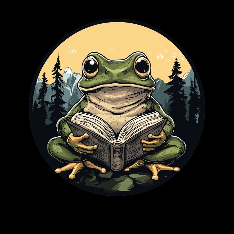 Cottagecore Frog with Book