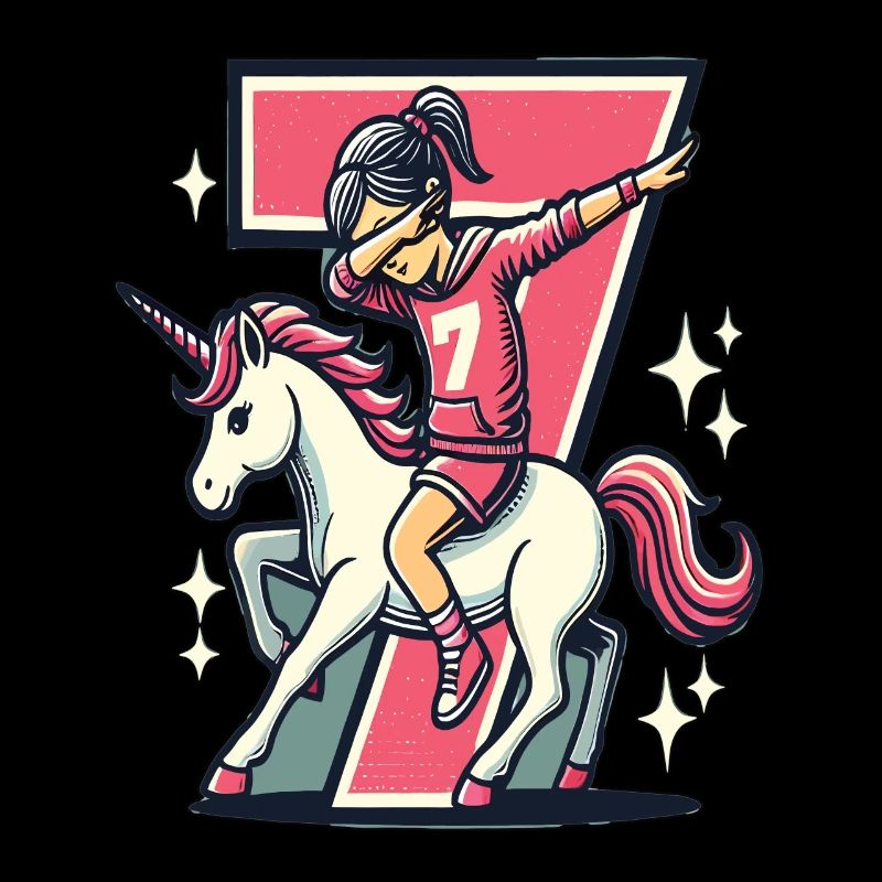 Geburtstag 7 Jahre Einhorn Dab