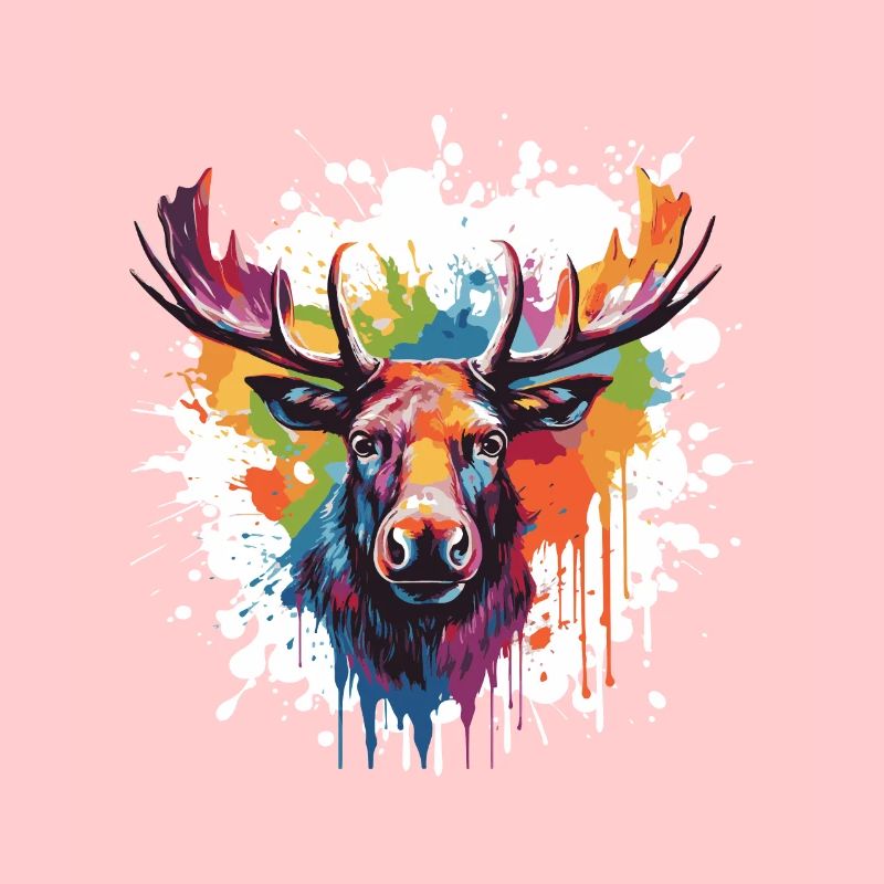 Elch Kopf Porträt Pop Art