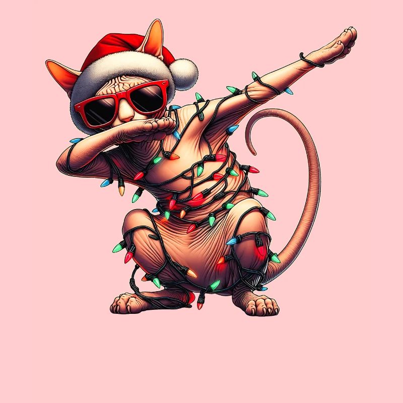 Lunettes de soleil à pois Sphynx Chat Noël mignon