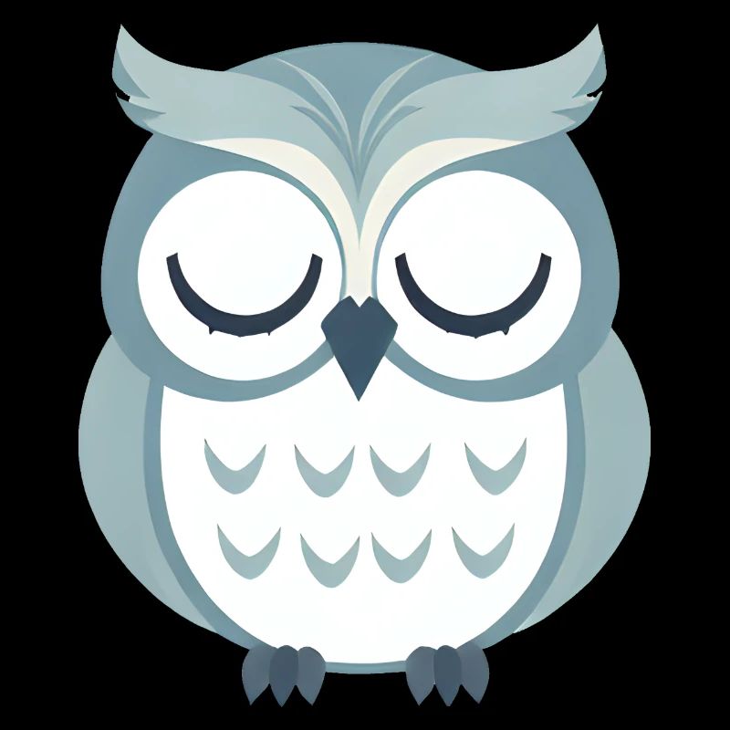 Verschlafene graue Eule sitzt auf Ast